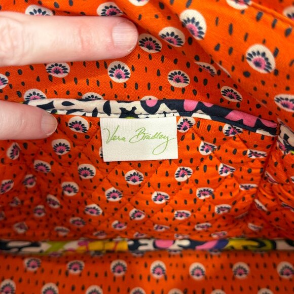 Vera Bradley Rio Quilted Tote Bag Multicolor Zip Top Cotton - Picture 5 of 7